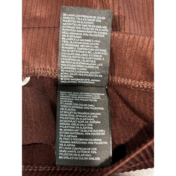 H&M Womens Ribbed Flare Pants Brown M Polyester & Elastane - Picture 5 of 11